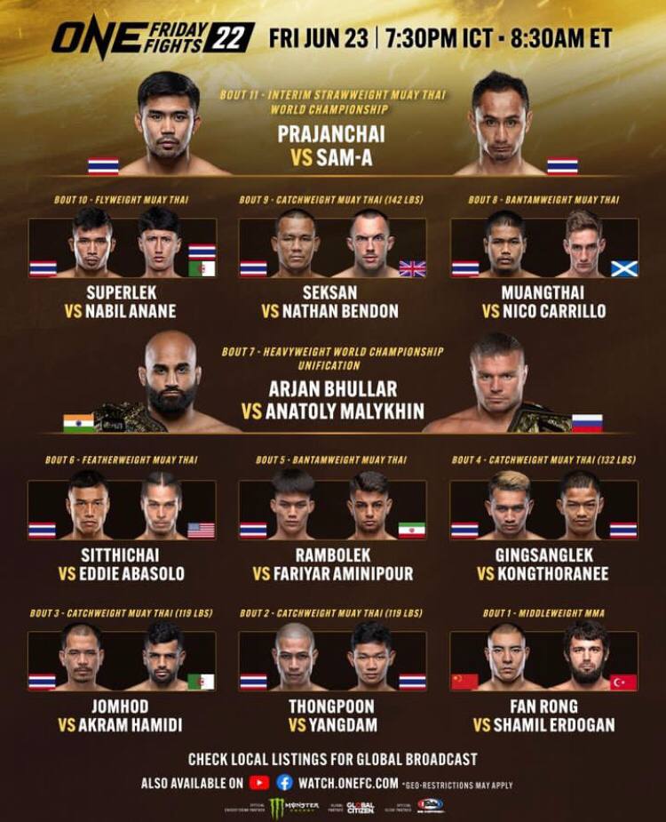 ONE Friday Fights 22 кард