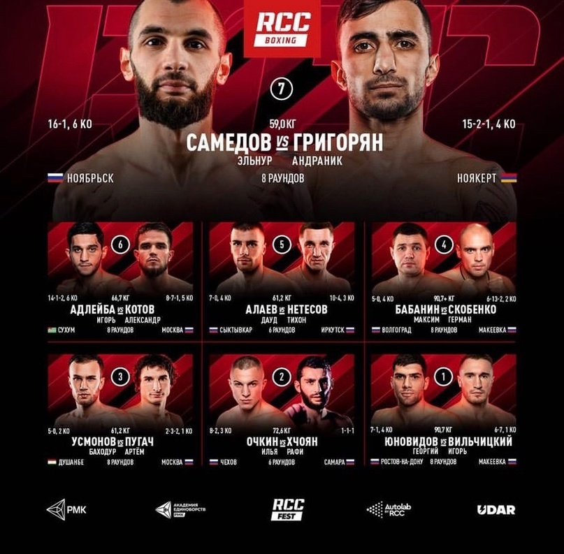 RCC Boxing: Самедов &mdash; Григорян