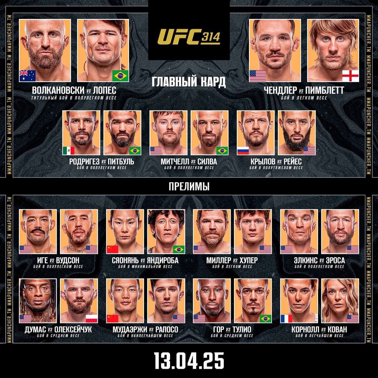 UFC 314 Прямая трансляция