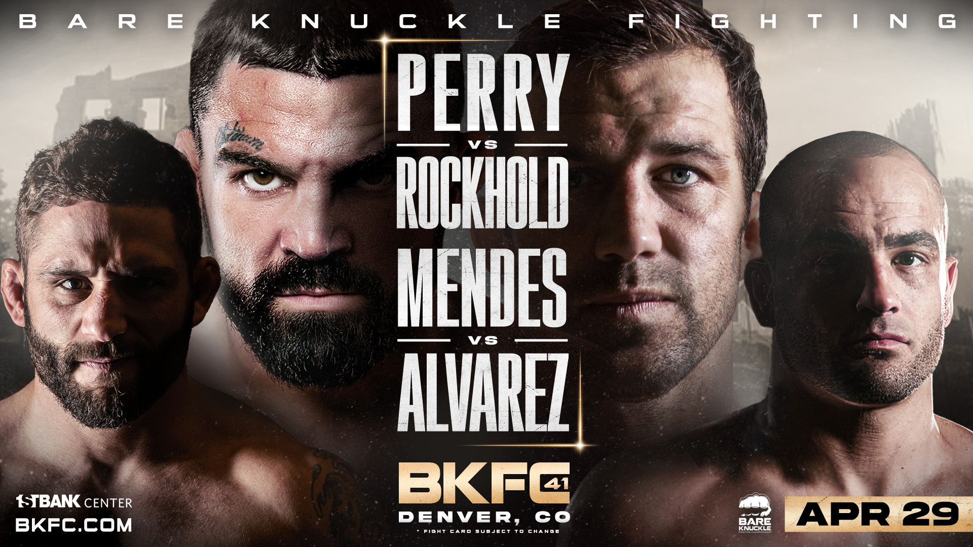 BKFC 41 Прямой эфир. Рокхолд — Перри Онлайн трансляция 30.04.2023